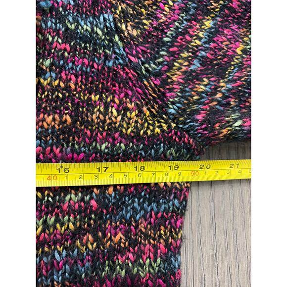 Chico’s Multicolor Knit Fringe Sweater Tunic Women’s Size 1 Long Sleeve Cozy - Picture 5 of 8